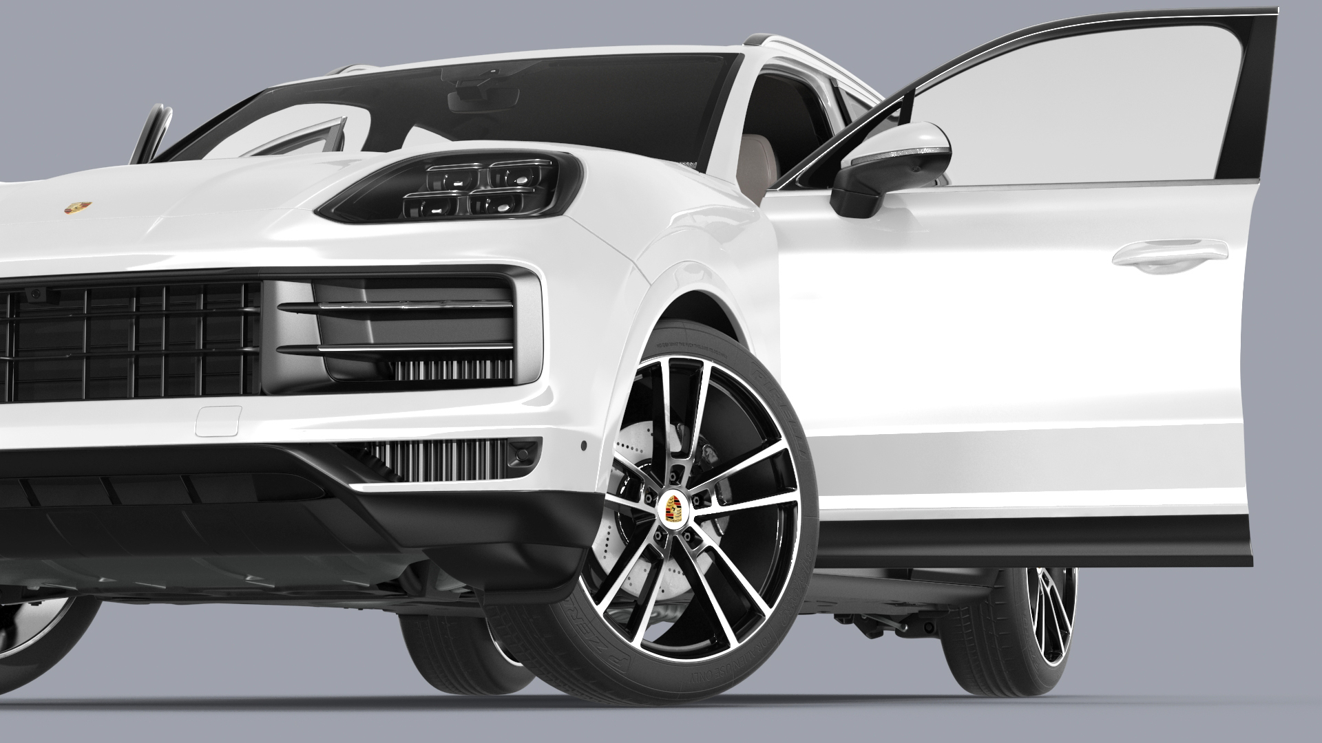 3D Porsche Cayenne 2024 Luxury SUV White Rigged for Cinema 4D model