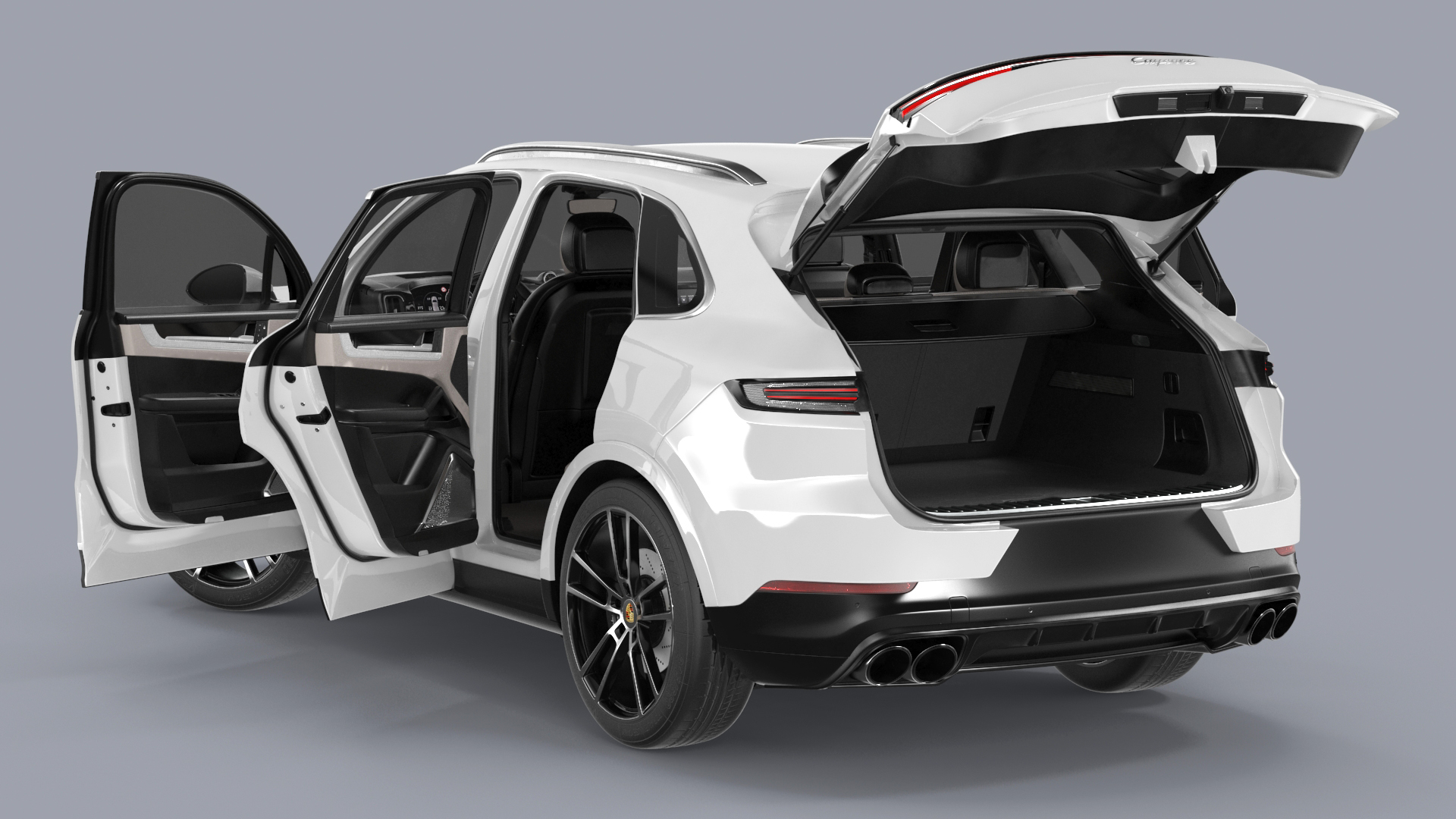 3D Porsche Cayenne 2024 Luxury SUV White Rigged for Cinema 4D model