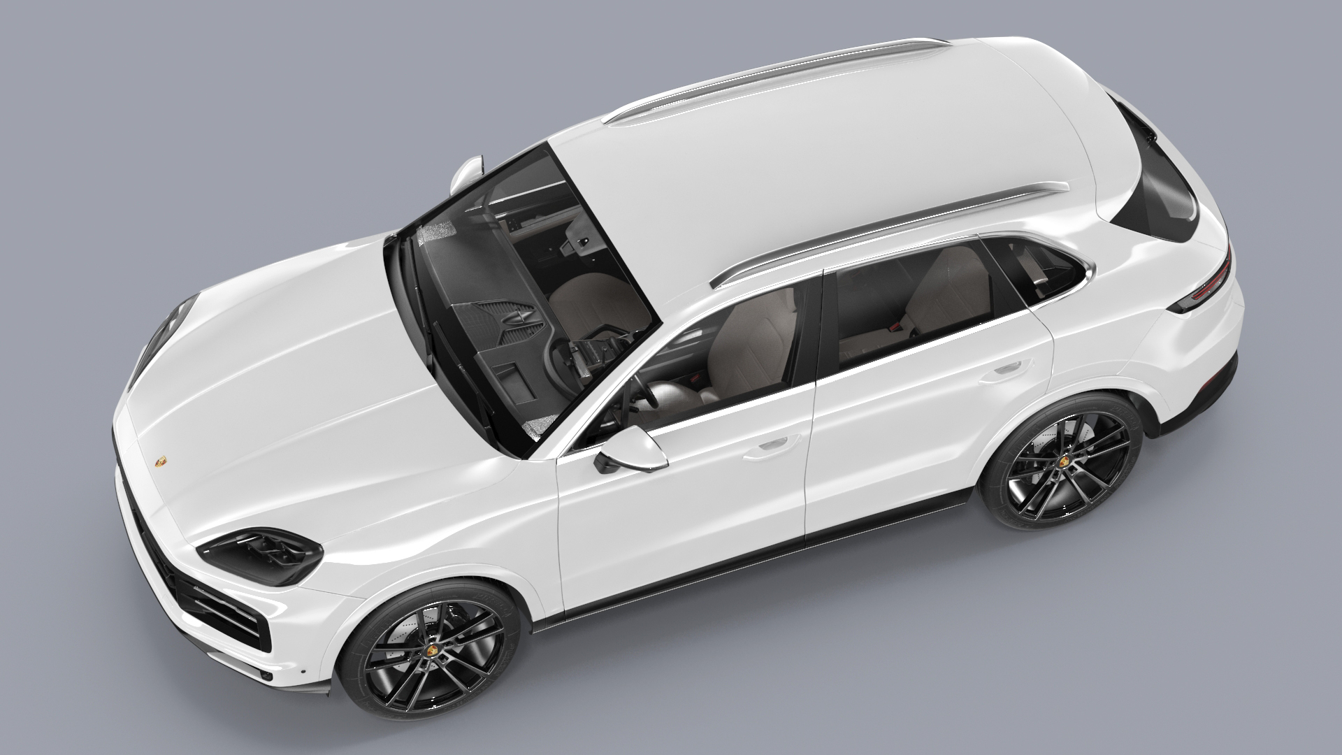 3D Porsche Cayenne 2024 Luxury SUV White Rigged for Cinema 4D model