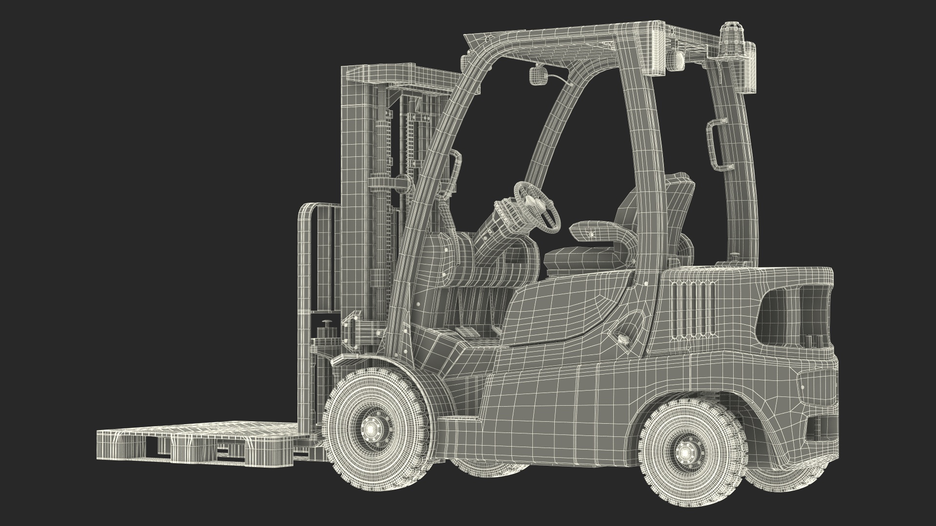 3D Industrial Forklift with Pallet