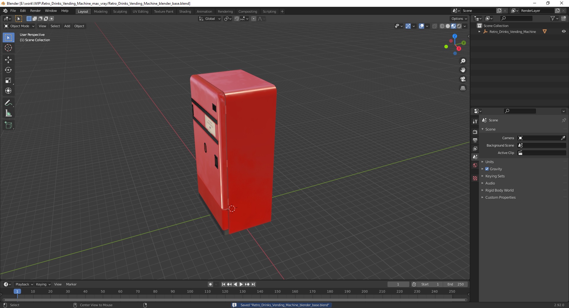 3D Retro Drinks Vending Machine model