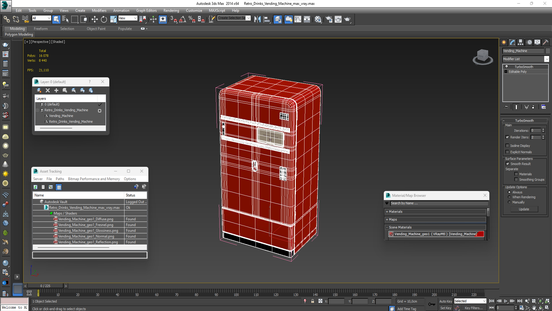 3D Retro Drinks Vending Machine model