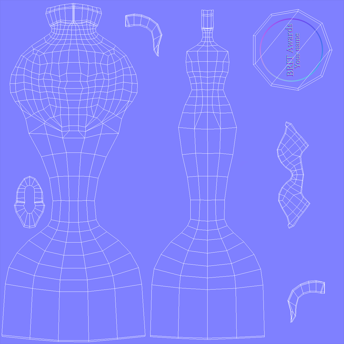 BRIT Award Trophy Glossy 3D model
