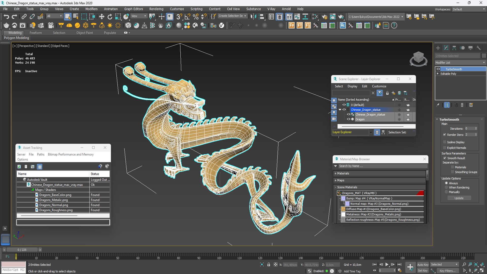 3D Chinese Dragon Statue