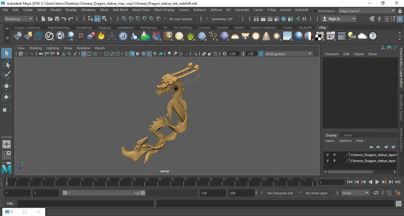 3D Chinese Dragon Statue