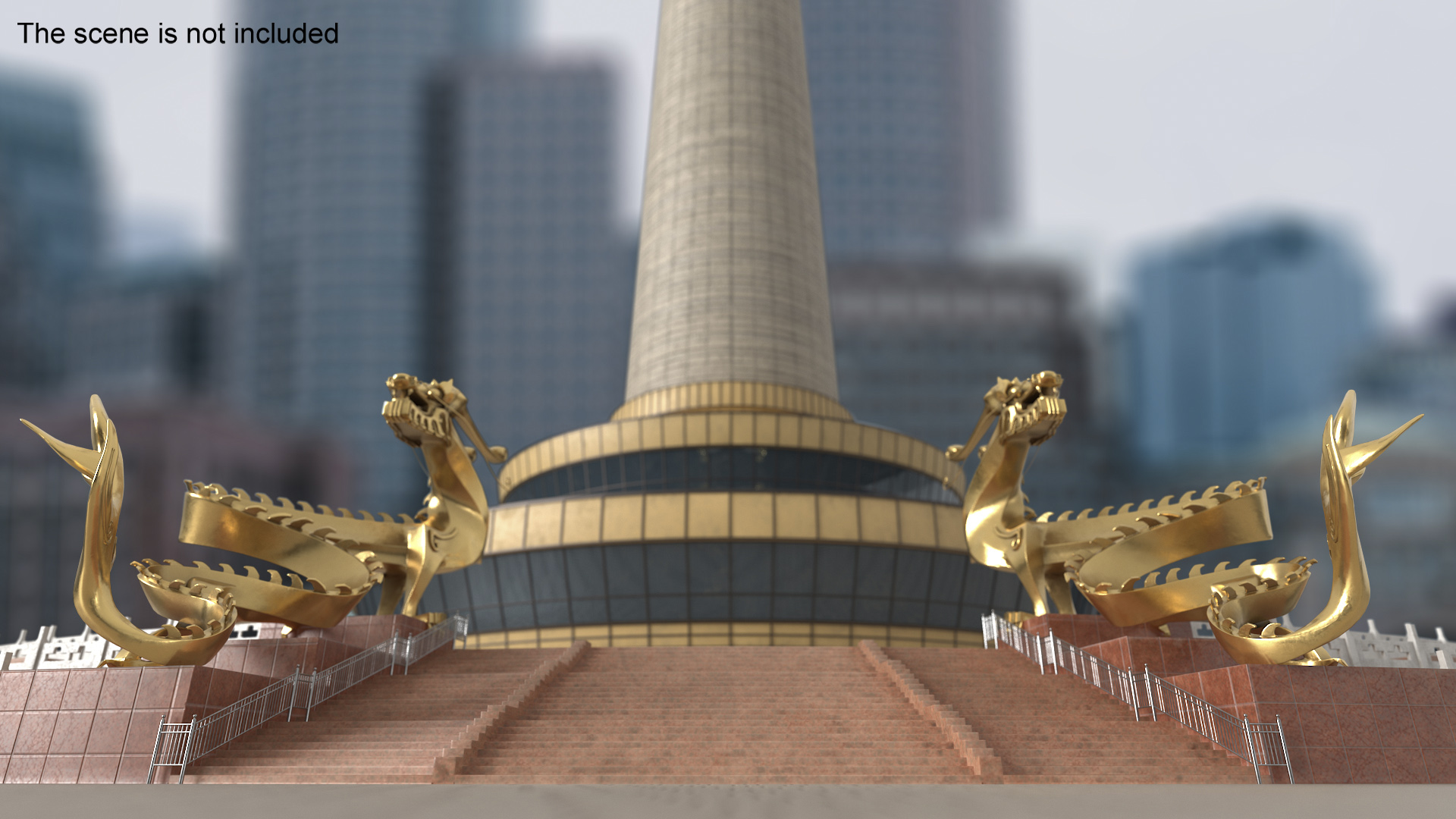 3D Chinese Dragon Statue