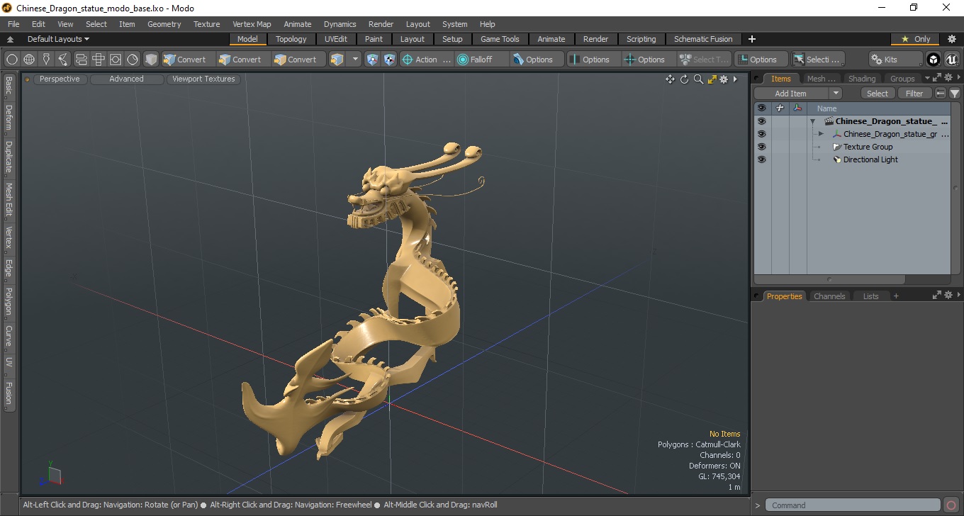 3D Chinese Dragon Statue