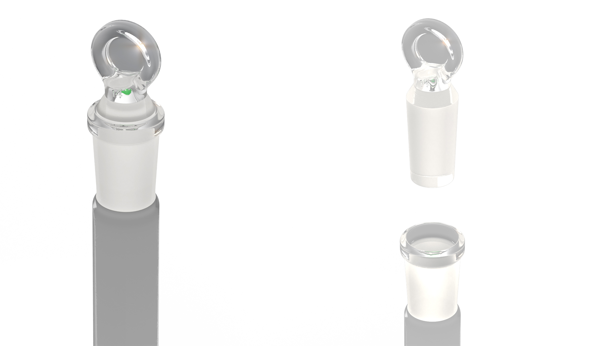 Medical Flask 250ml Filled with Green Liquor 3D model
