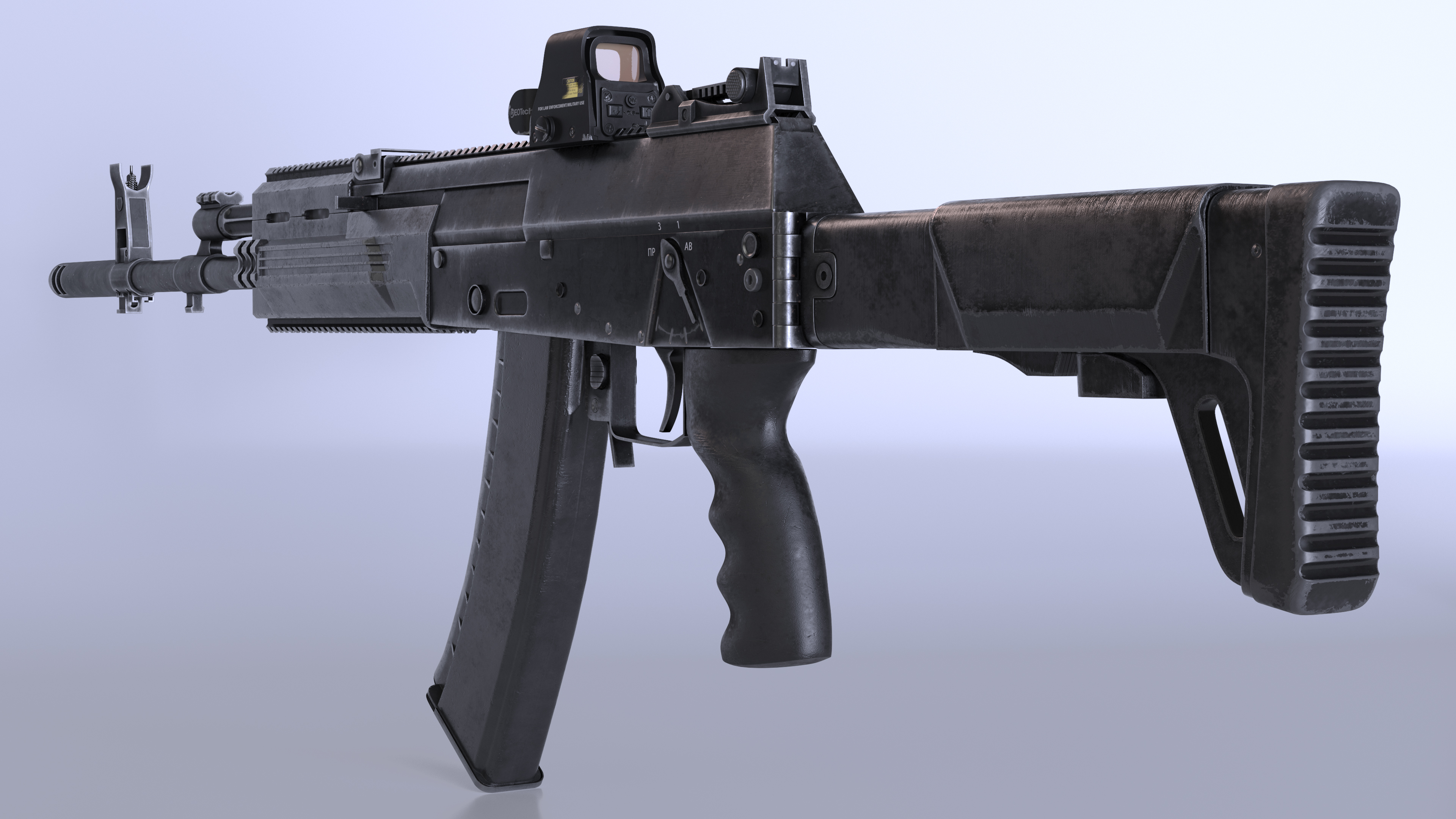 3D AK-12 2011 Assault Rifle with Holographic Sight Old