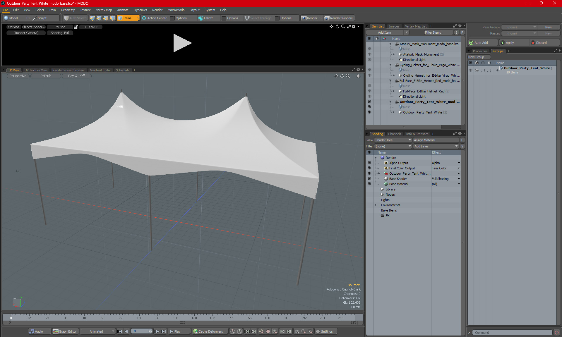 Outdoor Party Tent White 3D model