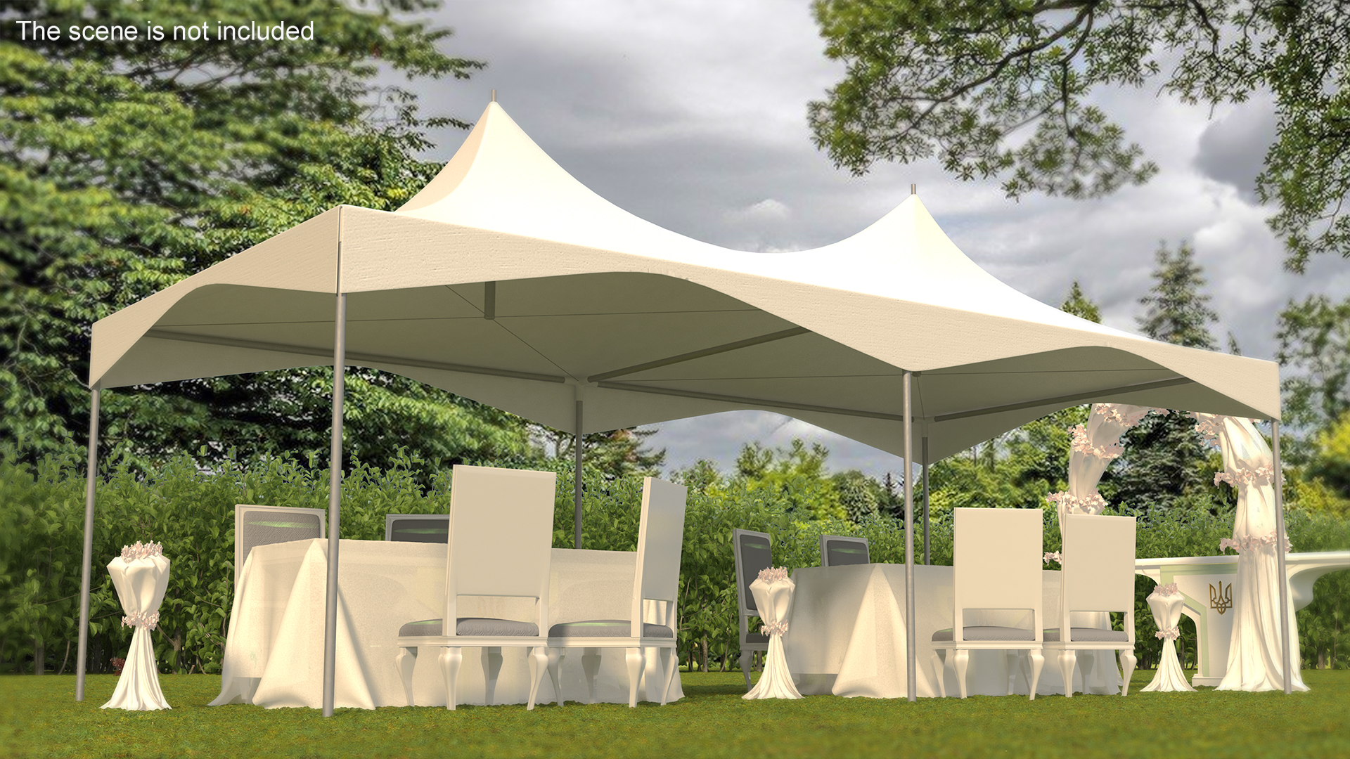 Outdoor Party Tent White 3D model
