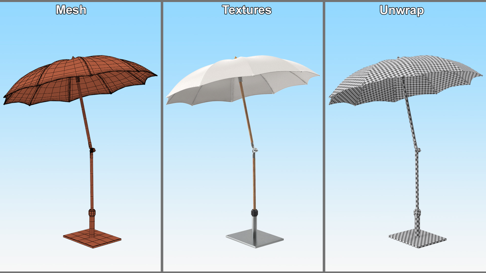 3D model Adjustable Garden Sun Umbrella
