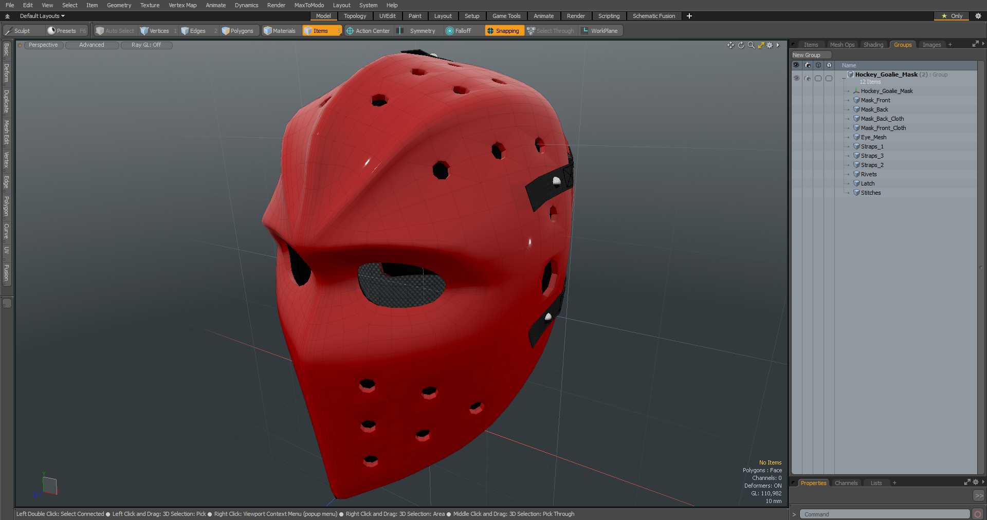 3D Hockey Goalie Mask model