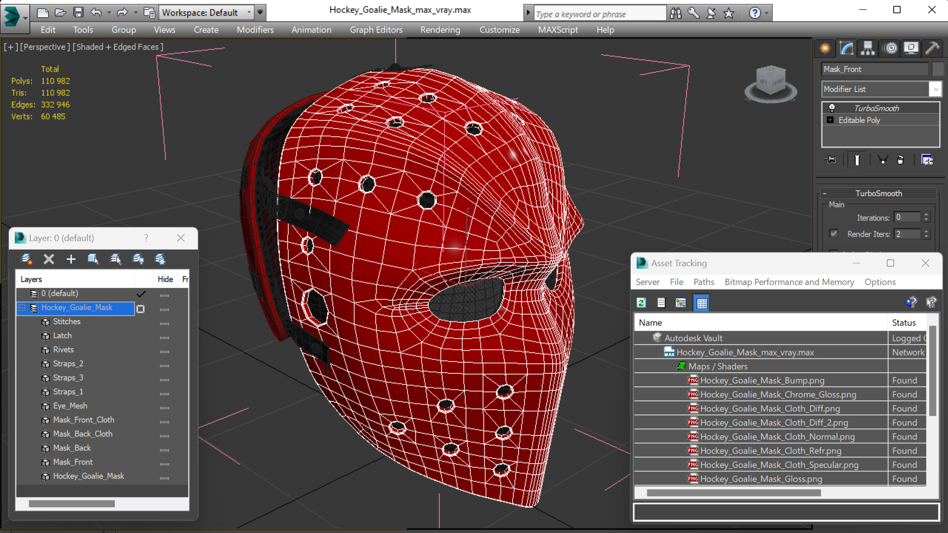 3D Hockey Goalie Mask model