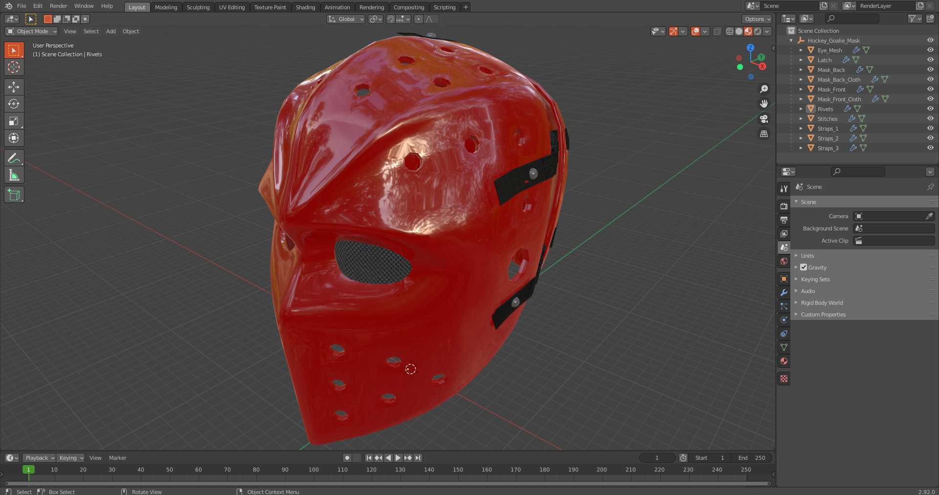 3D Hockey Goalie Mask model