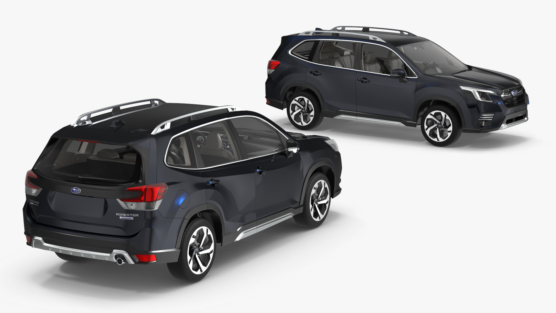Black Subaru Forester 2022 Simple Interior 3D