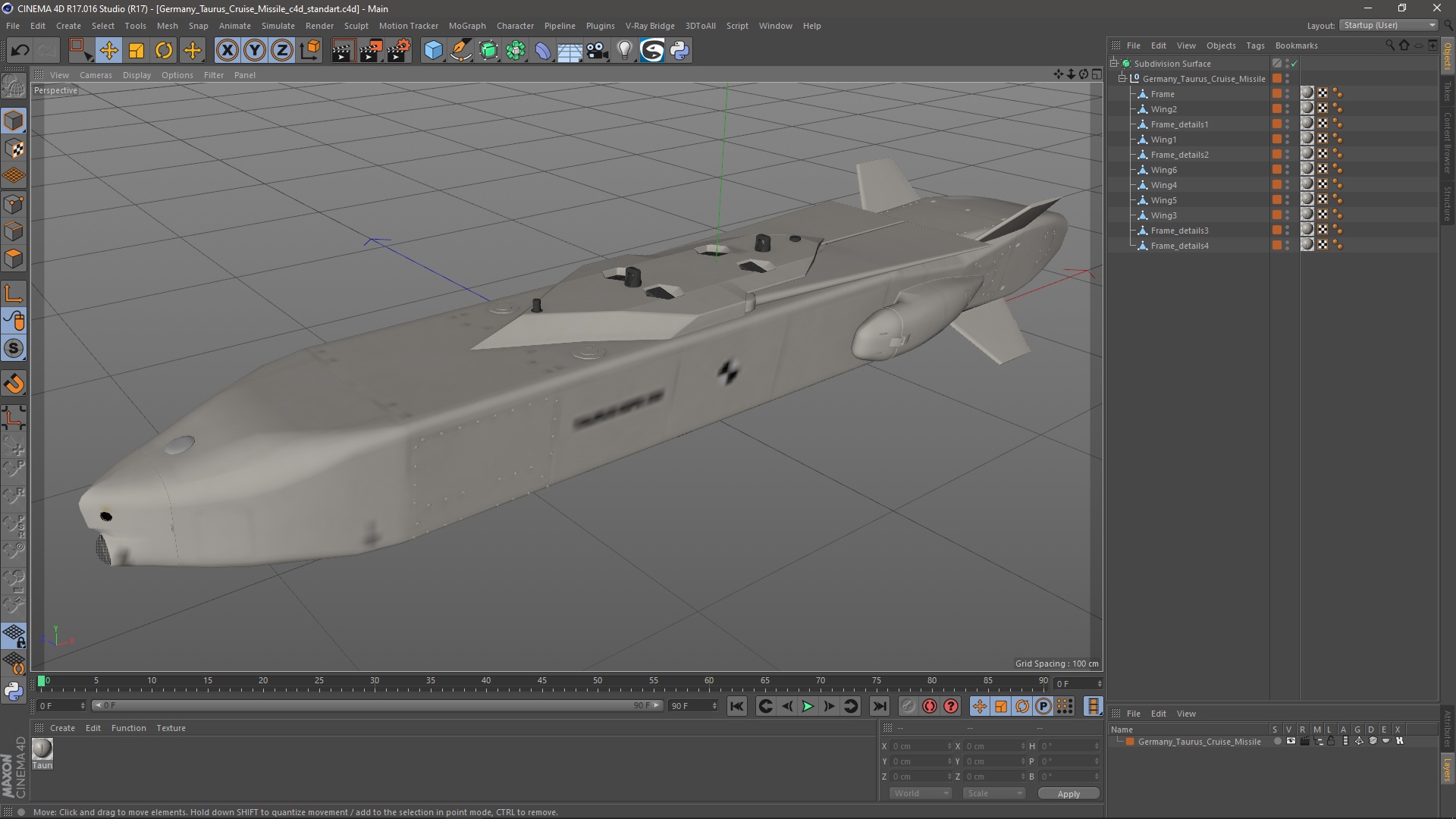 Germany Taurus Cruise Missile 3D model