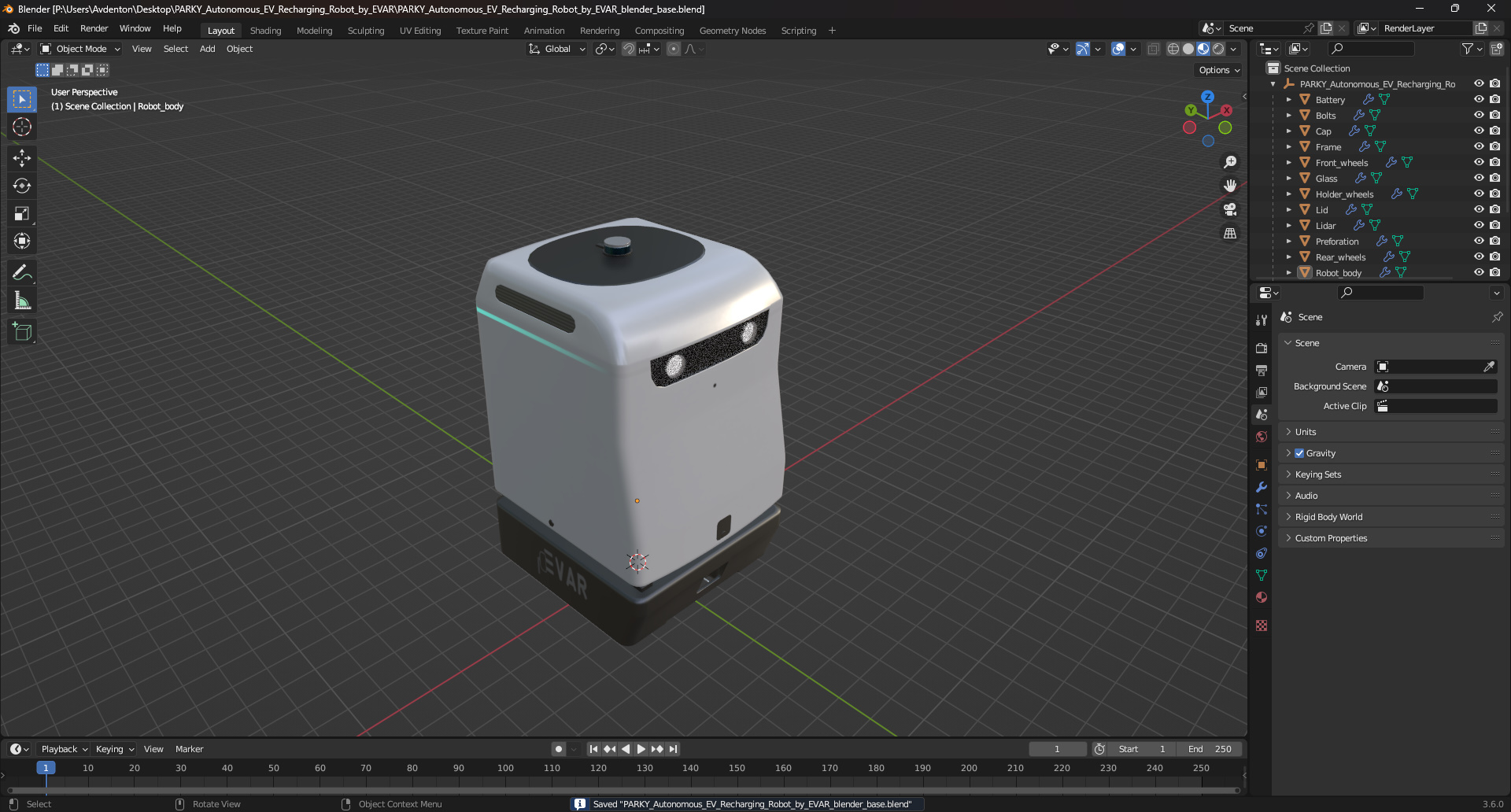 PARKY Autonomous EV Recharging Robot by EVAR 3D model