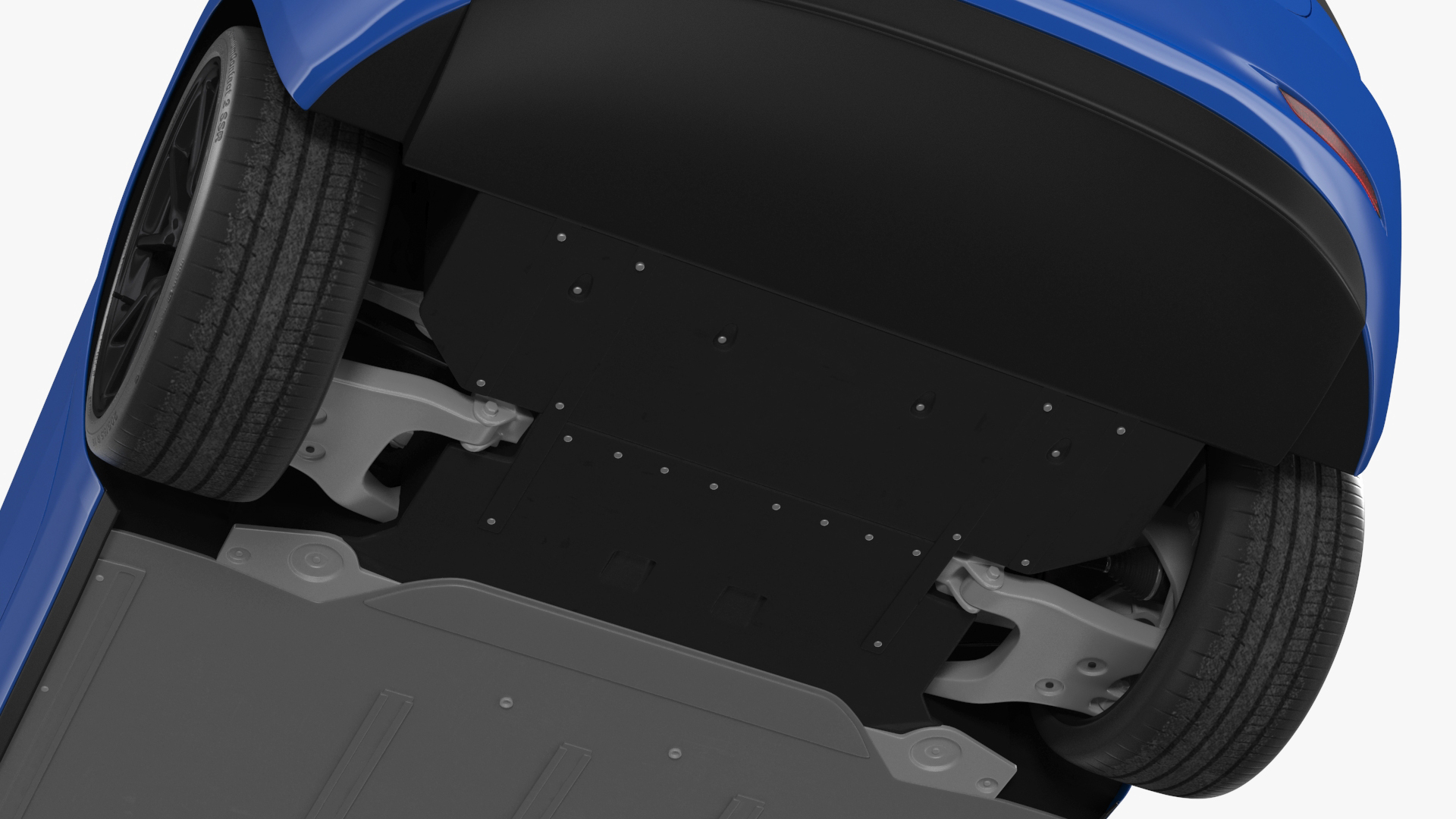 3D Tesla with Thule Car Roofbox on Roof Rack