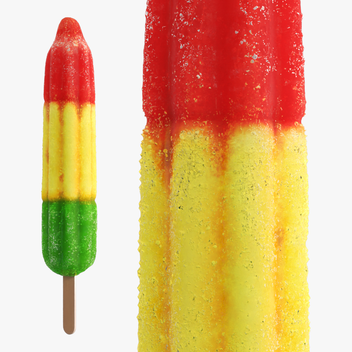 Tropical Fruit Ice Multicolor 3D model preview