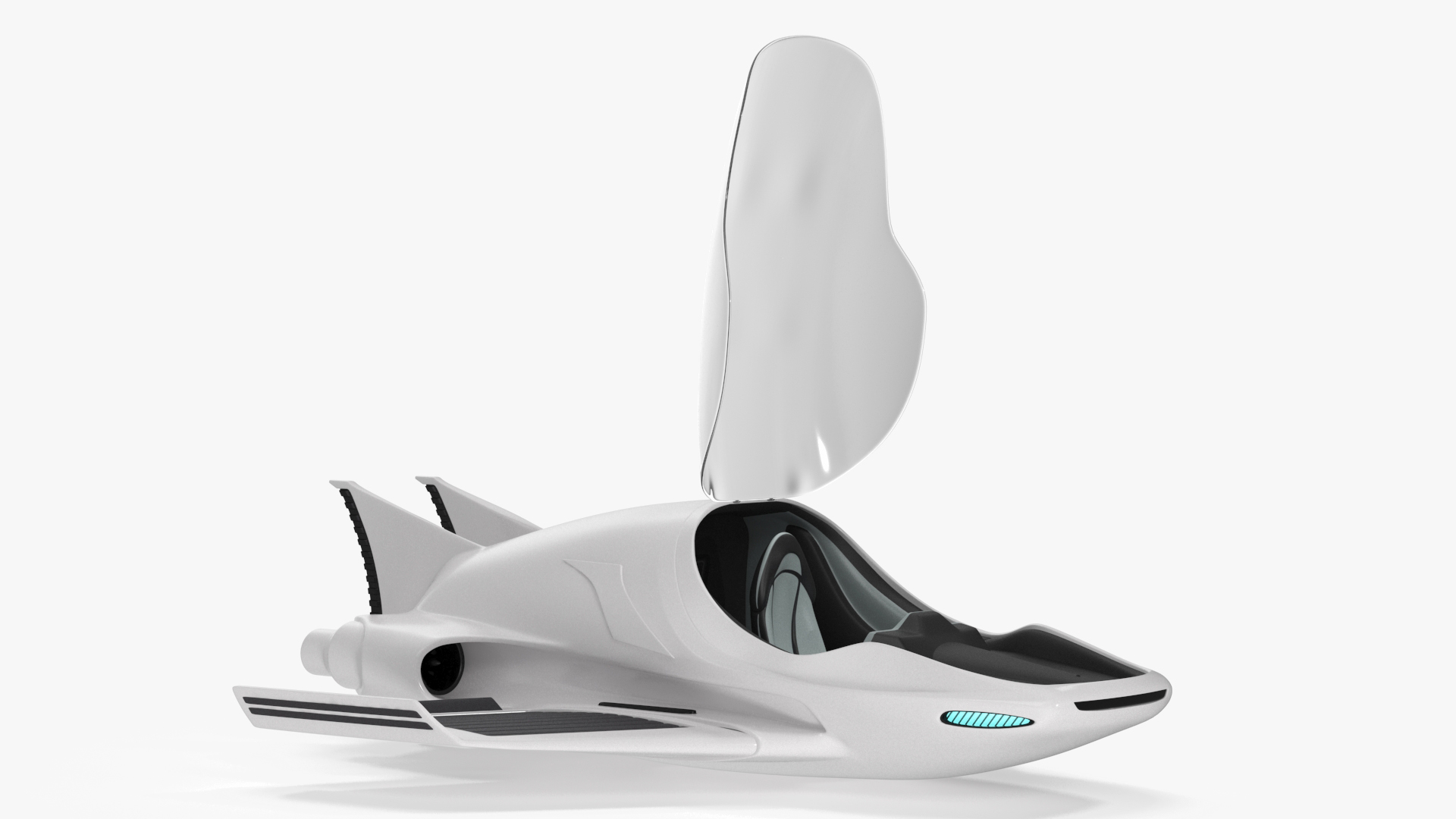 Futuristic Flying Car Rigged for Maya 3D