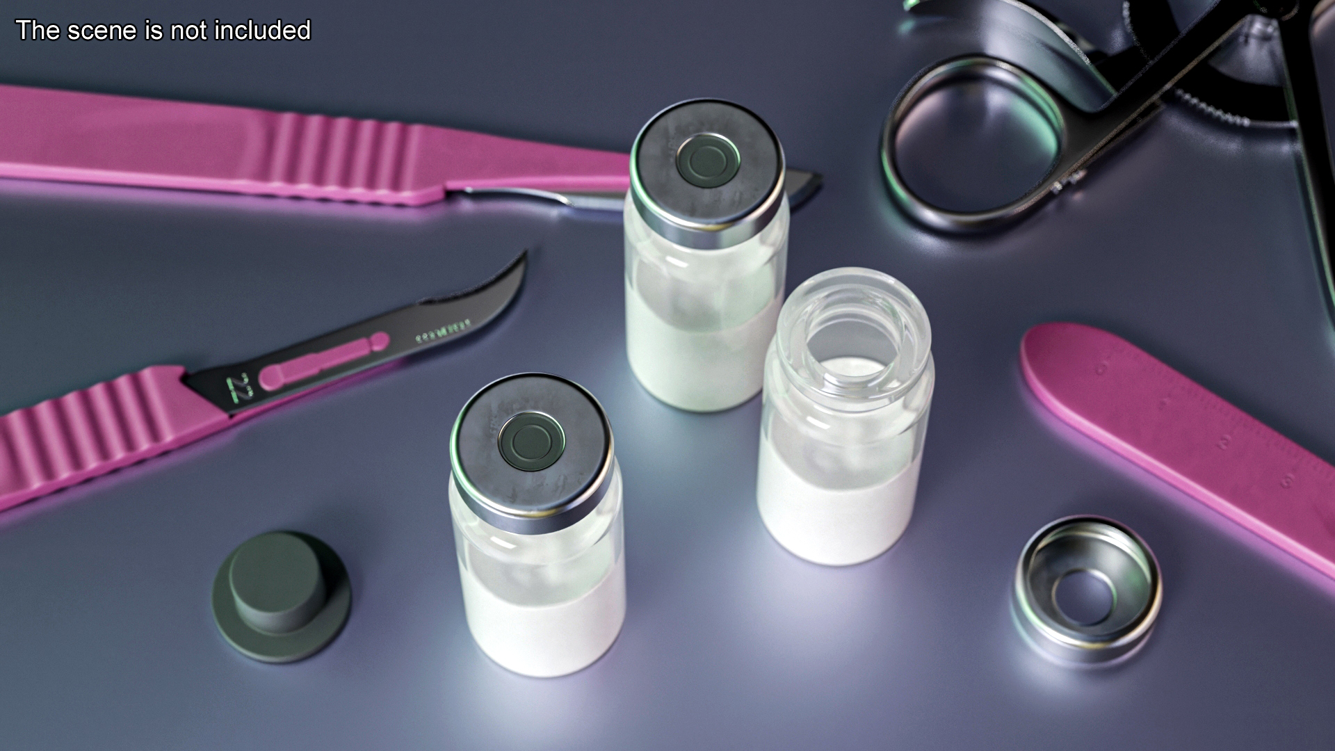 3D model Sterile Serum Vial with Powder