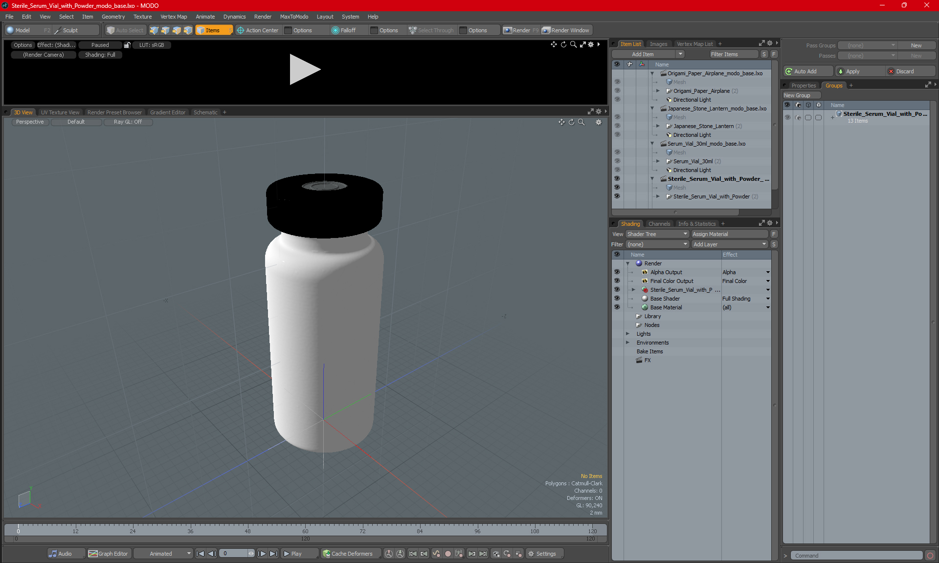 3D model Sterile Serum Vial with Powder
