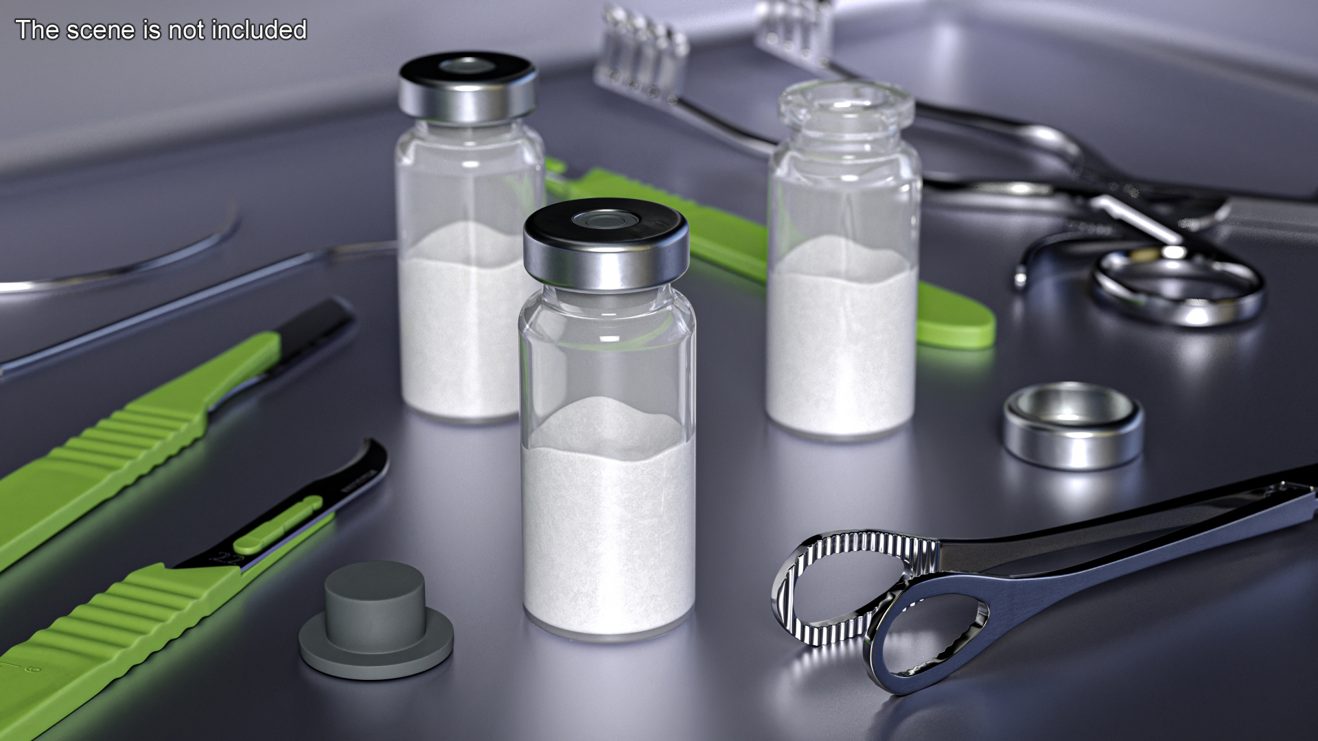 3D model Sterile Serum Vial with Powder
