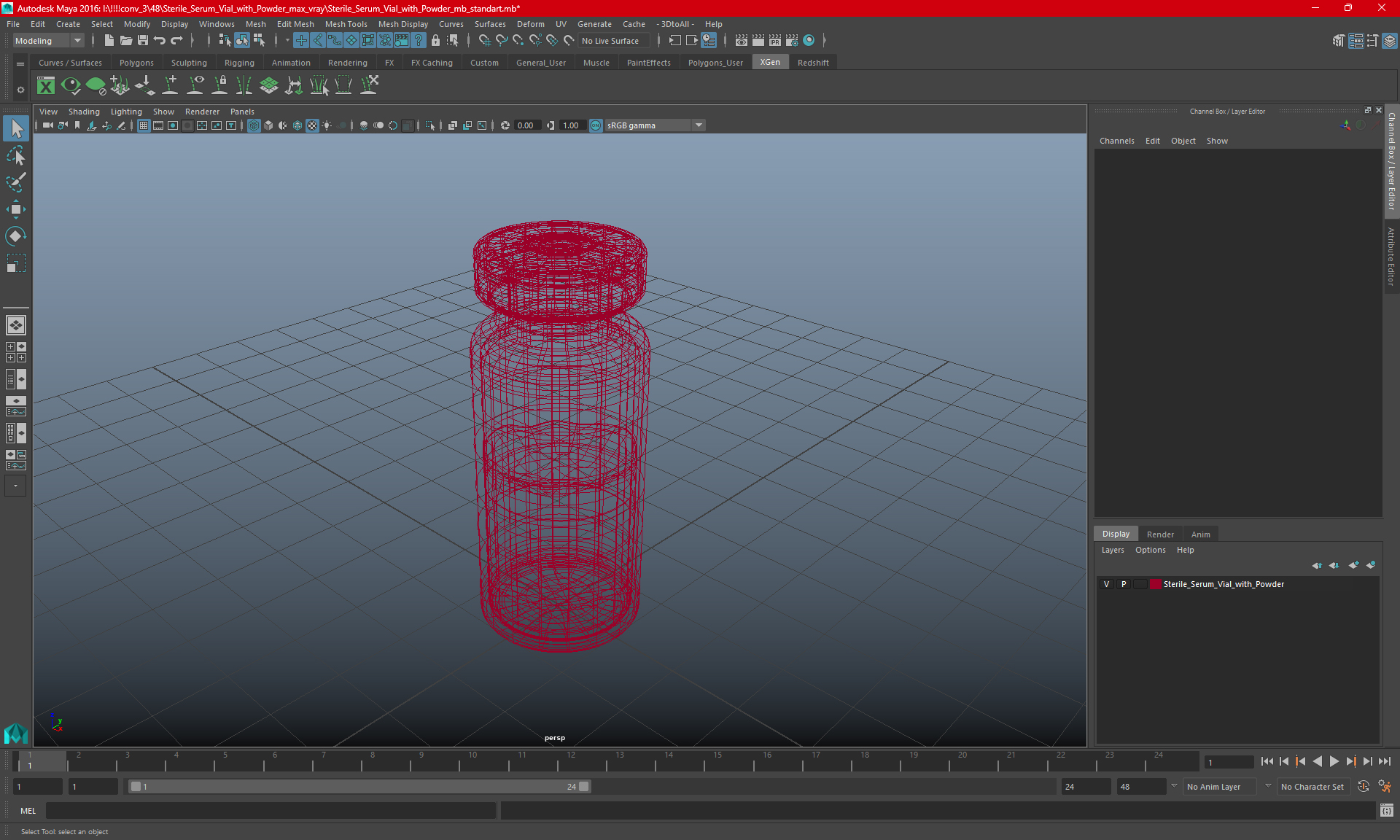 3D model Sterile Serum Vial with Powder