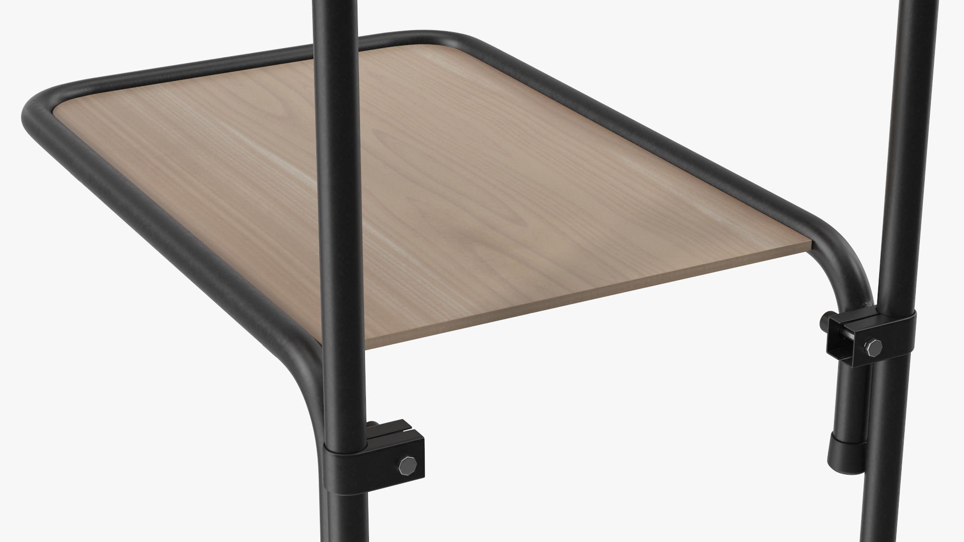 3D model Mini Trolley With Two Shelves Black