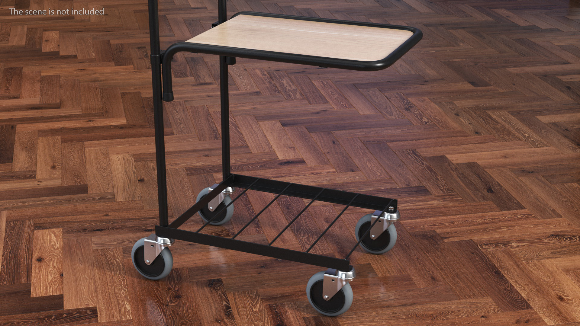 3D model Mini Trolley With Two Shelves Black