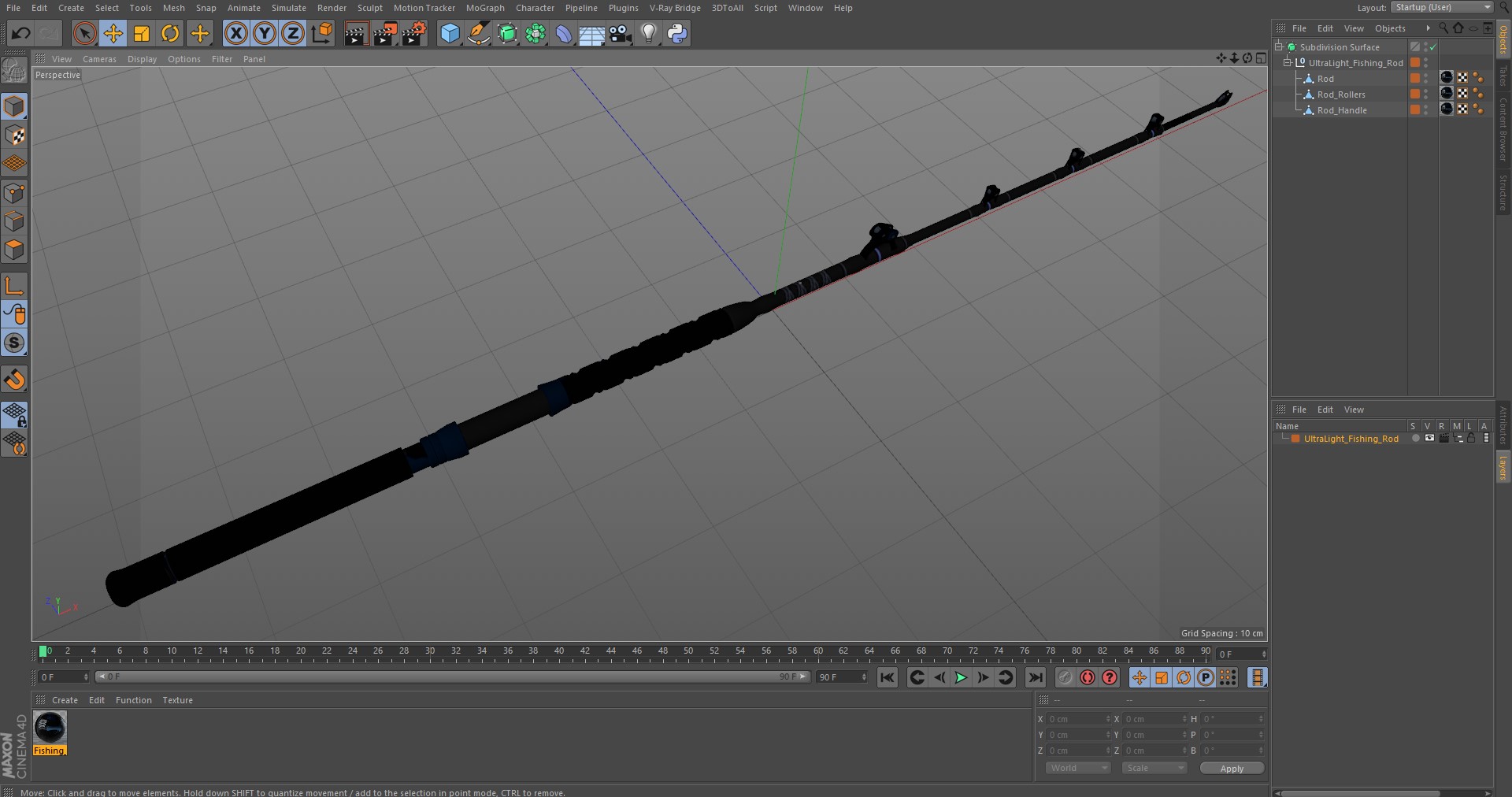 UltraLight Fishing Rod 3D