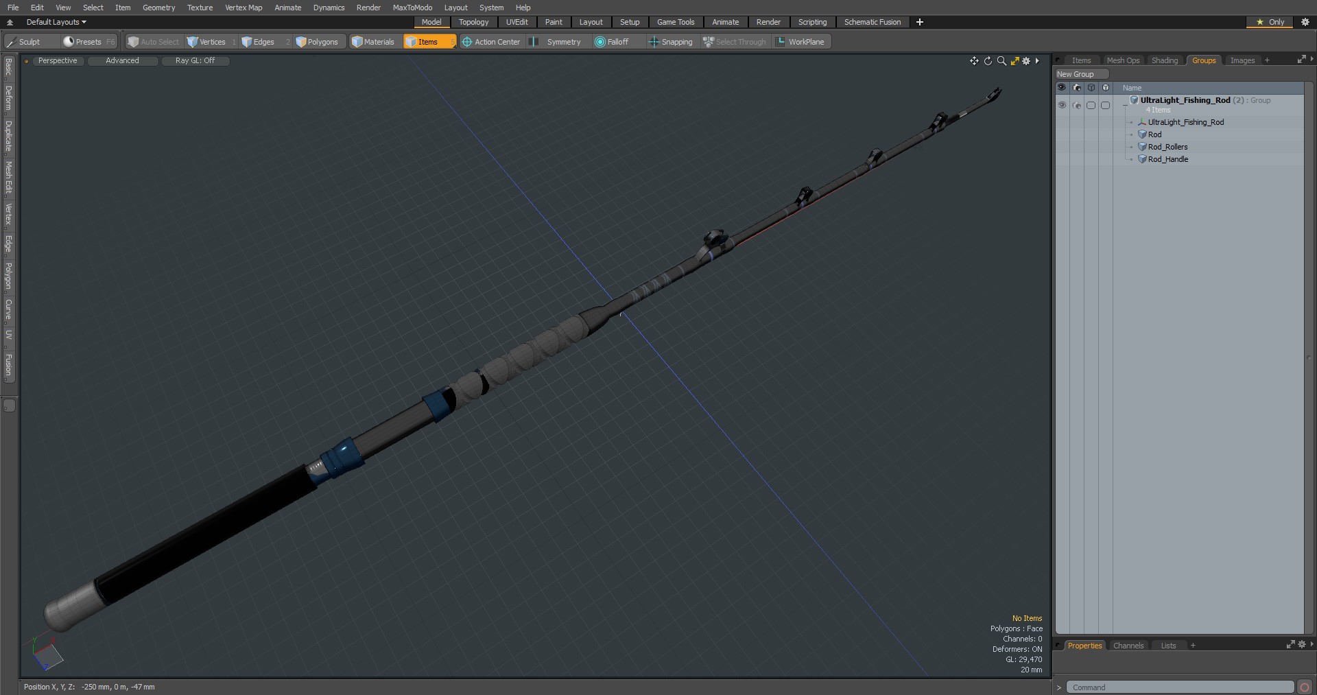 UltraLight Fishing Rod 3D