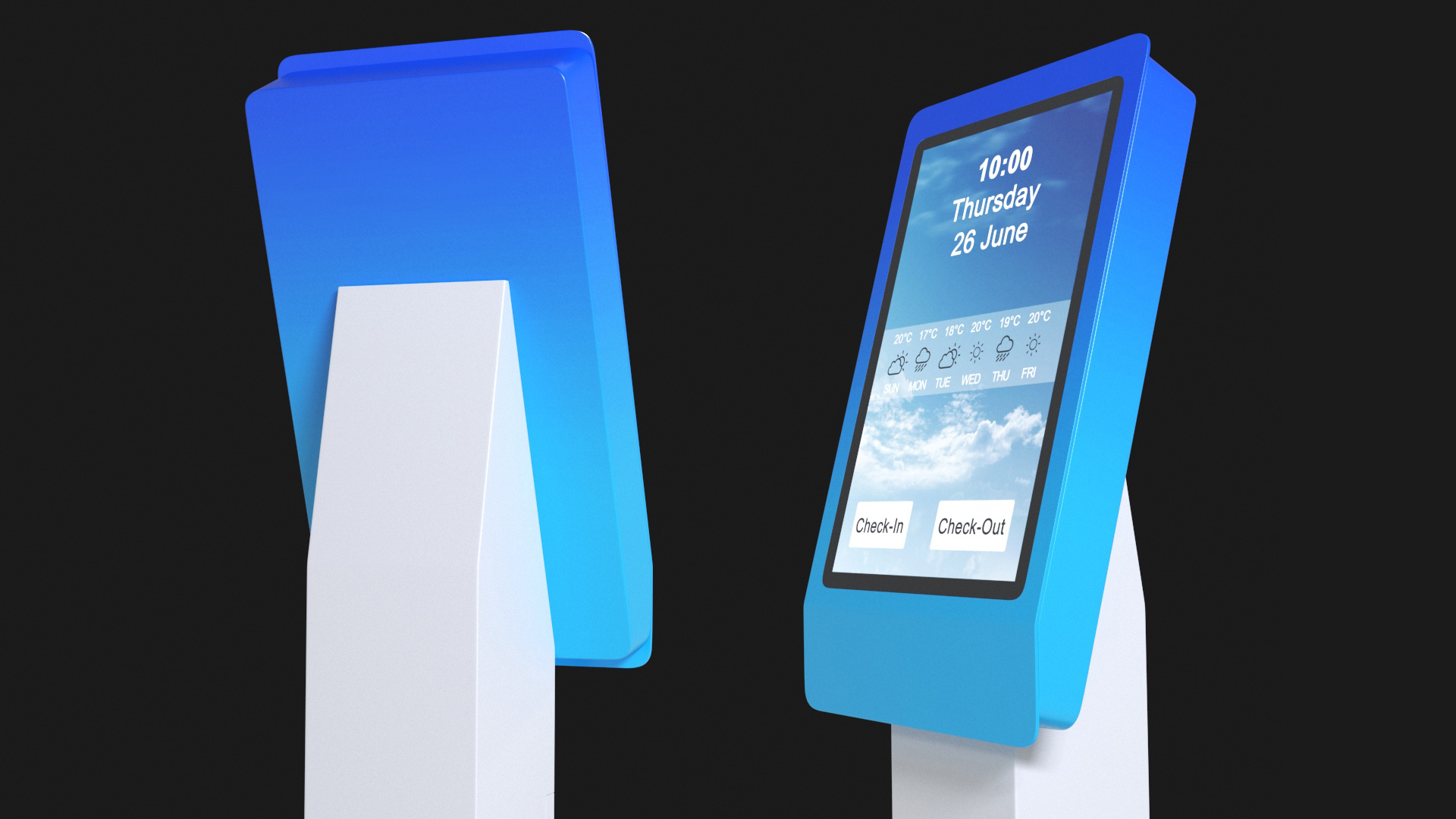 Hotel Kiosk 2 White 3D model