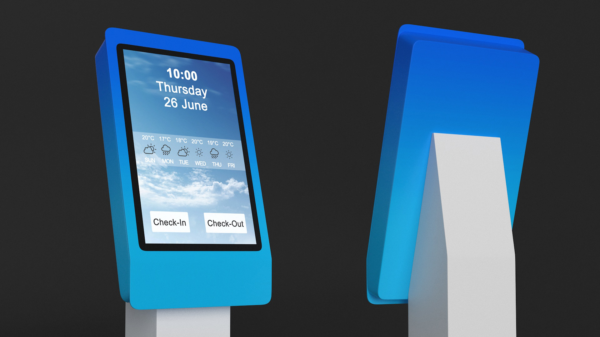 Hotel Kiosk 2 White 3D model