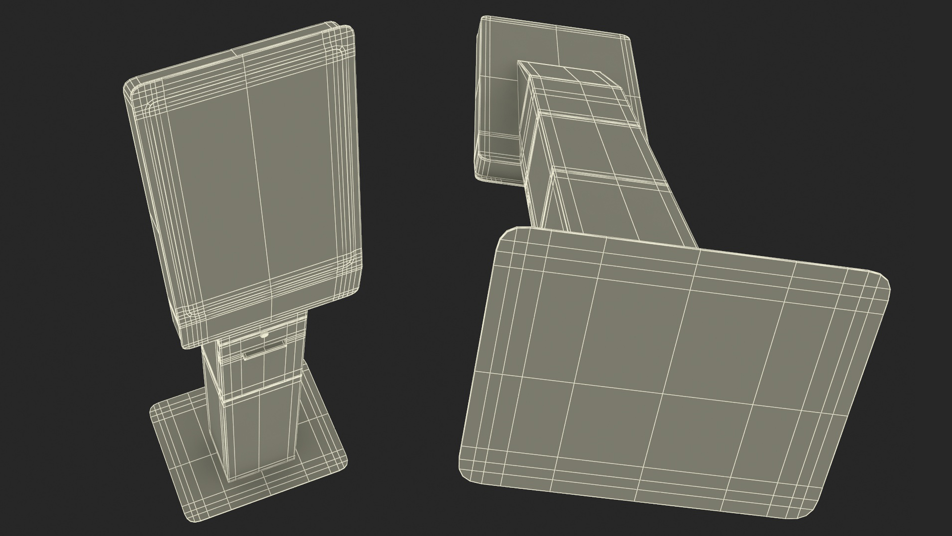 Hotel Kiosk 2 White 3D model