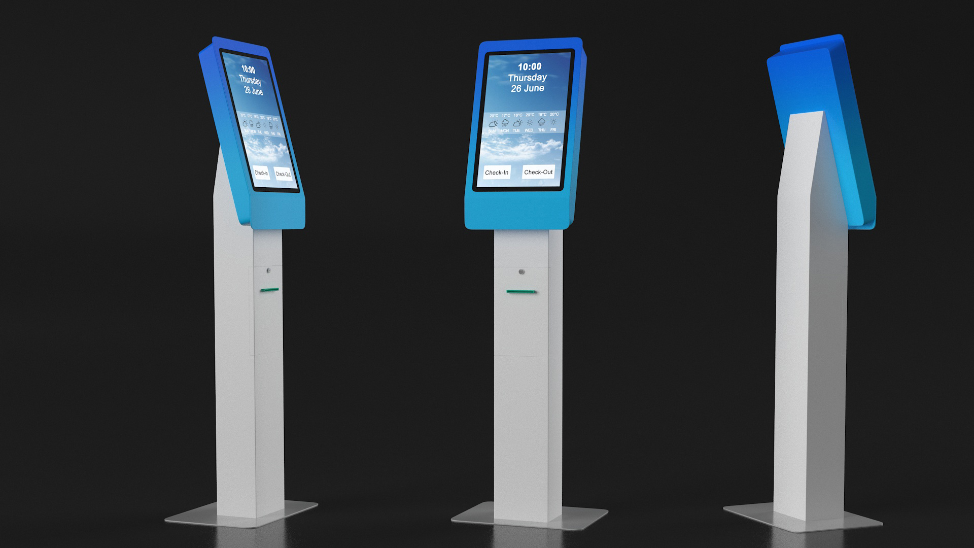 Hotel Kiosk 2 White 3D model