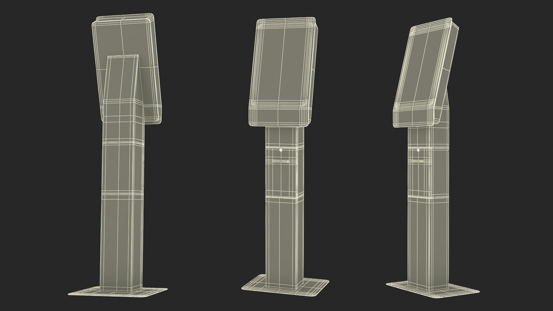 Hotel Kiosk 2 White 3D model