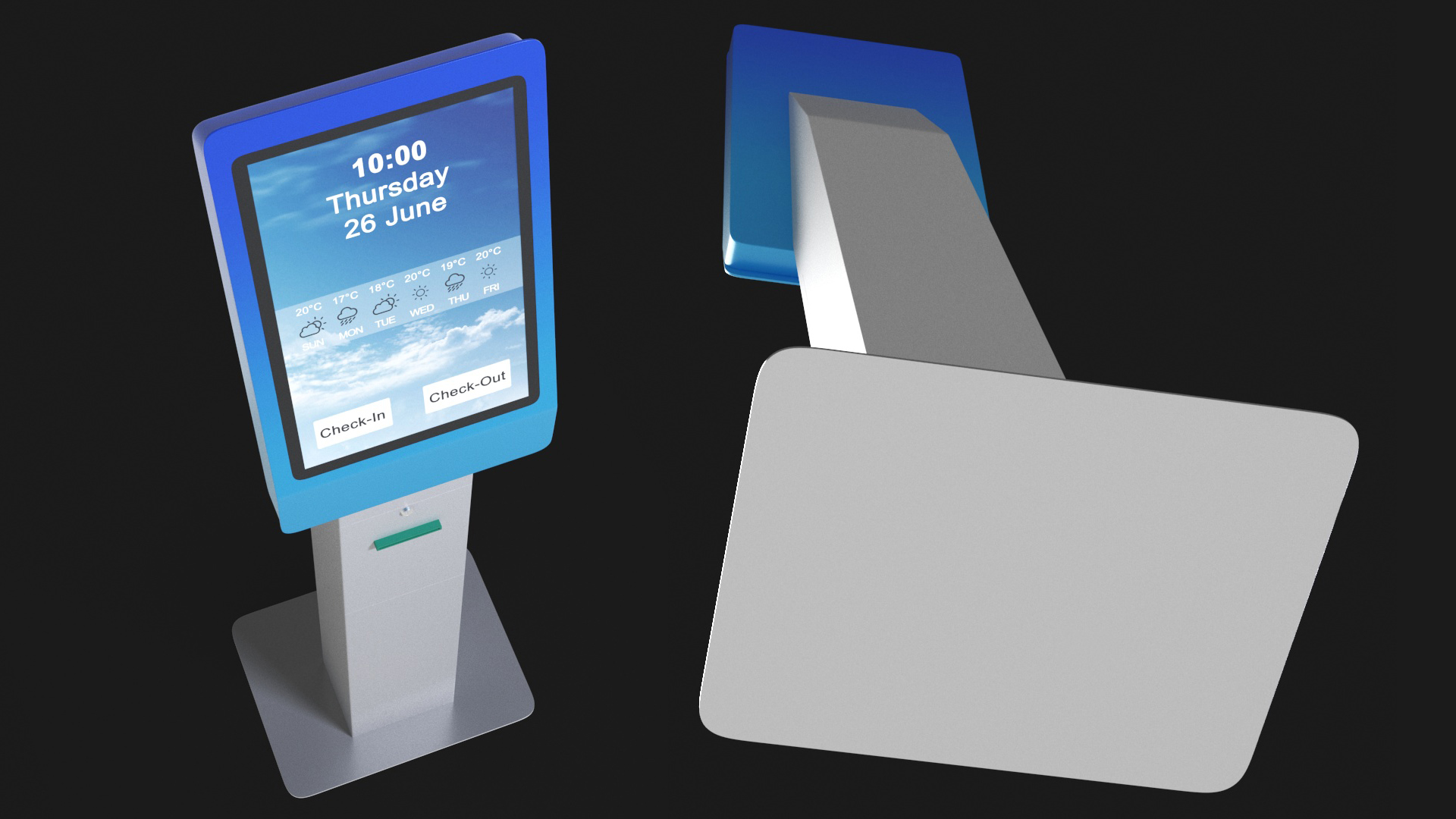 Hotel Kiosk 2 White 3D model