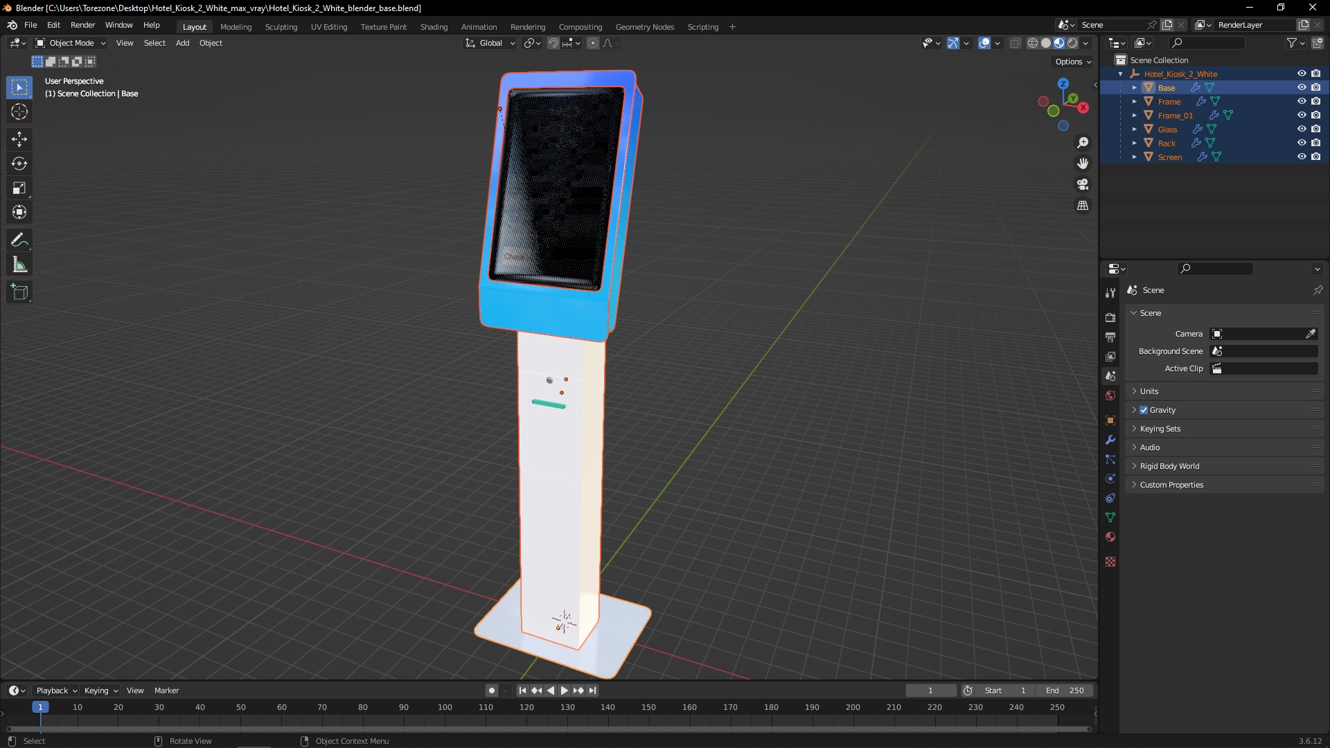 Hotel Kiosk 2 White 3D model