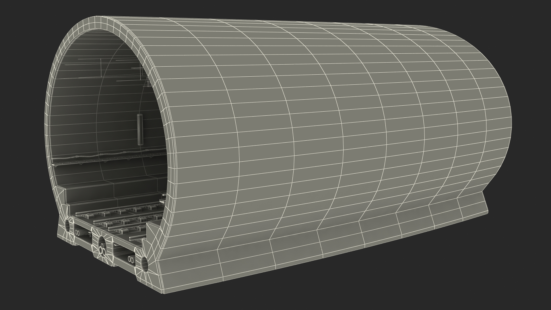 3D Railway Subway Cross Section Bend model