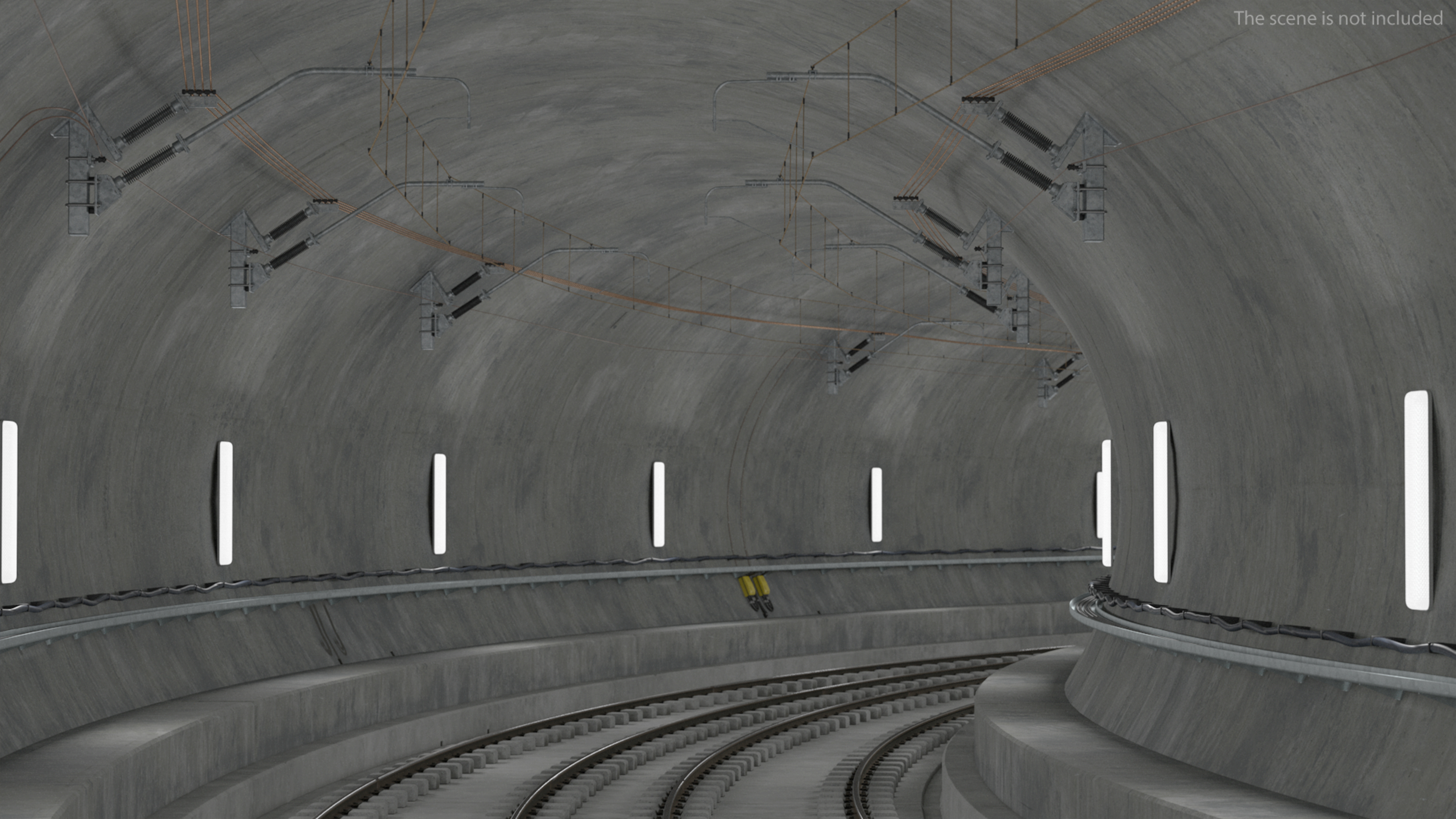3D Railway Subway Cross Section Bend model