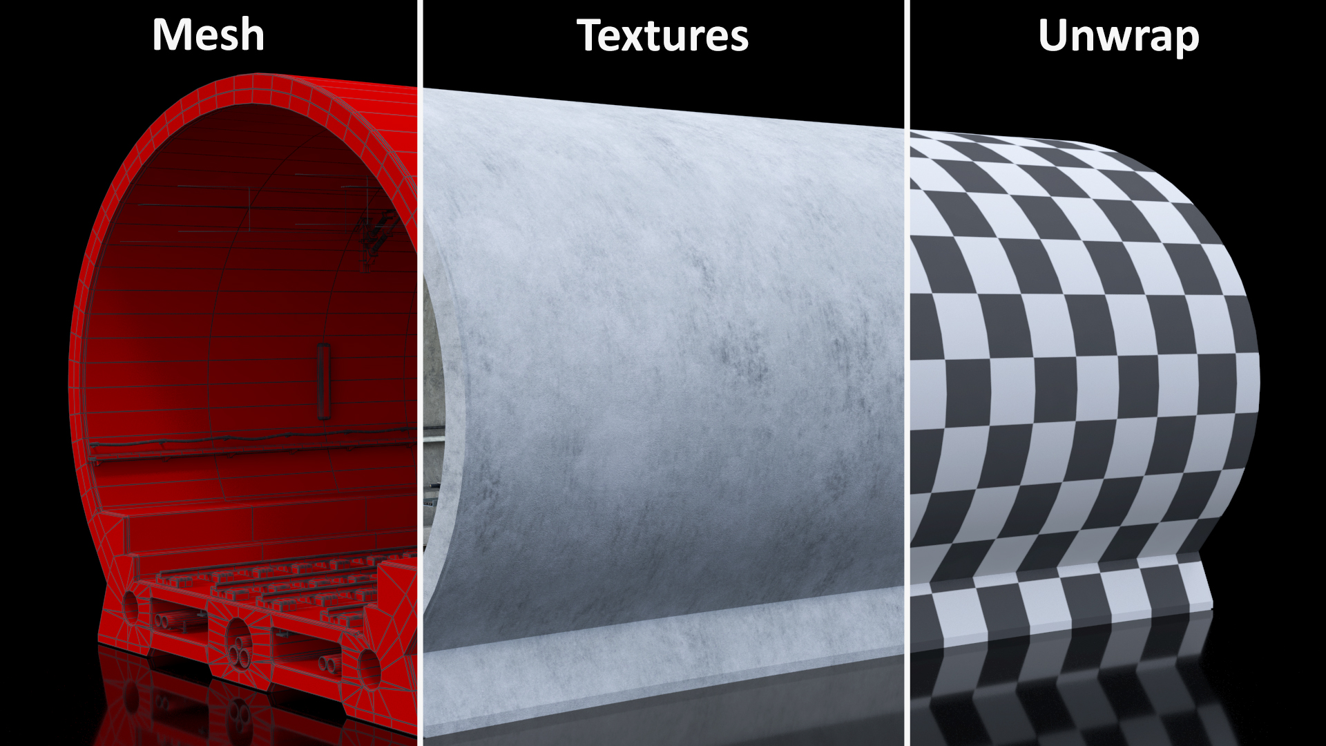 3D Railway Subway Cross Section Bend model