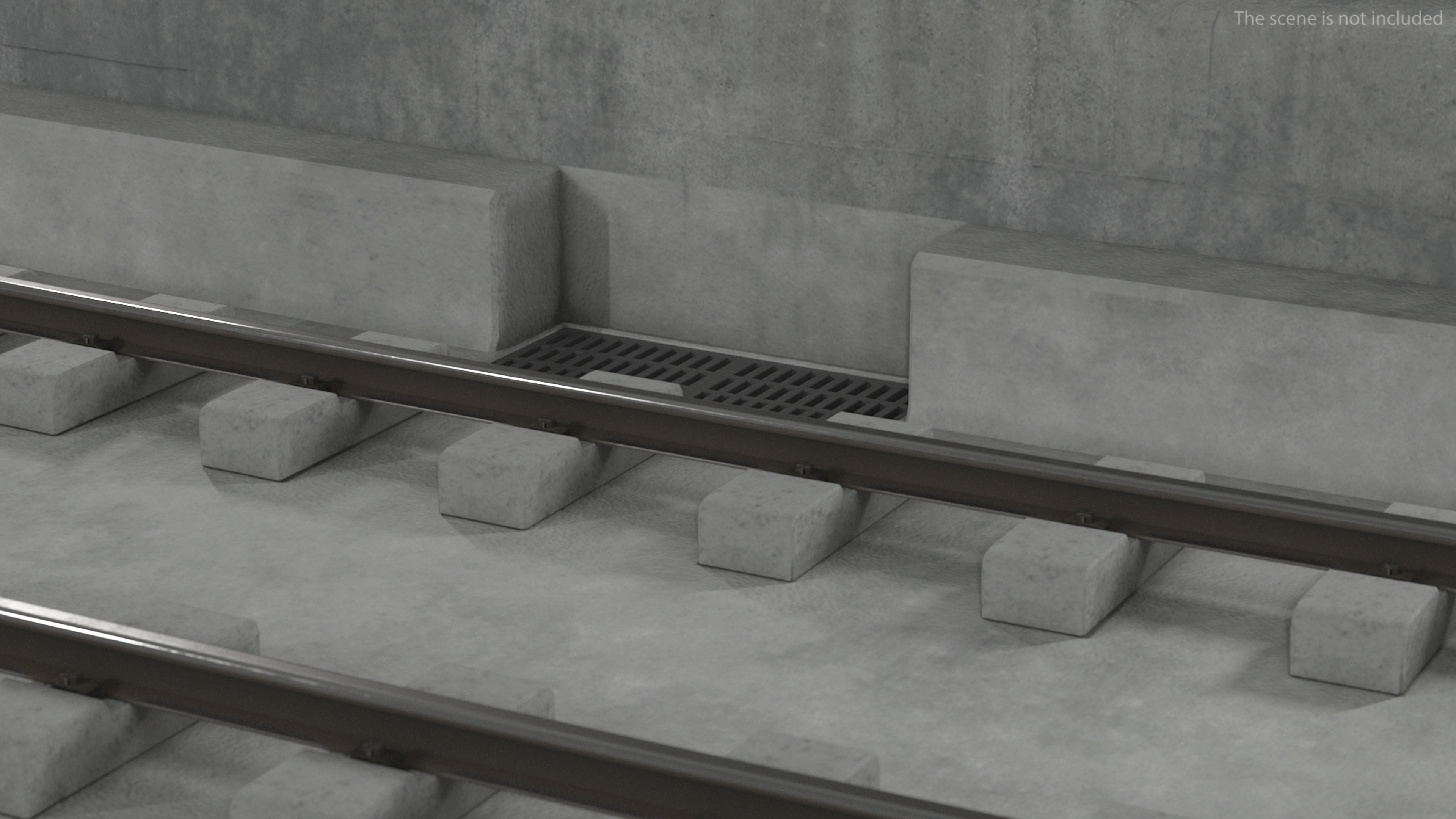3D Railway Subway Cross Section Bend model