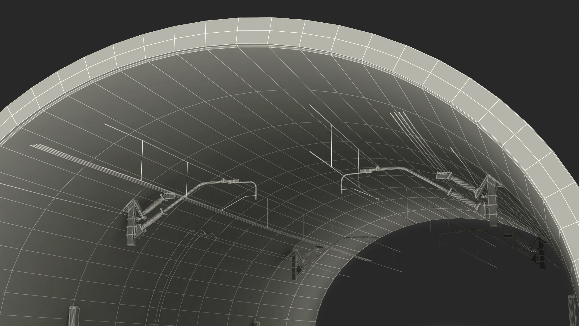 3D Railway Subway Cross Section Bend model