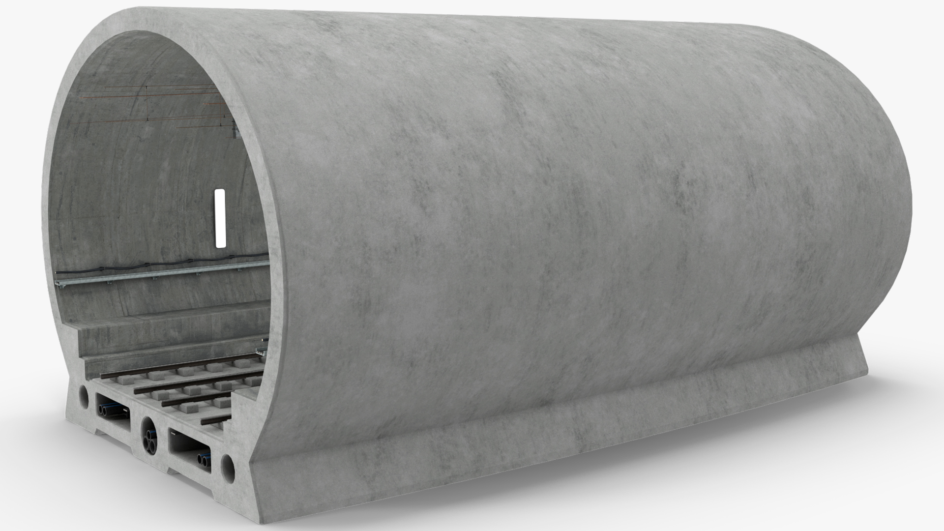 3D Railway Subway Cross Section Bend model