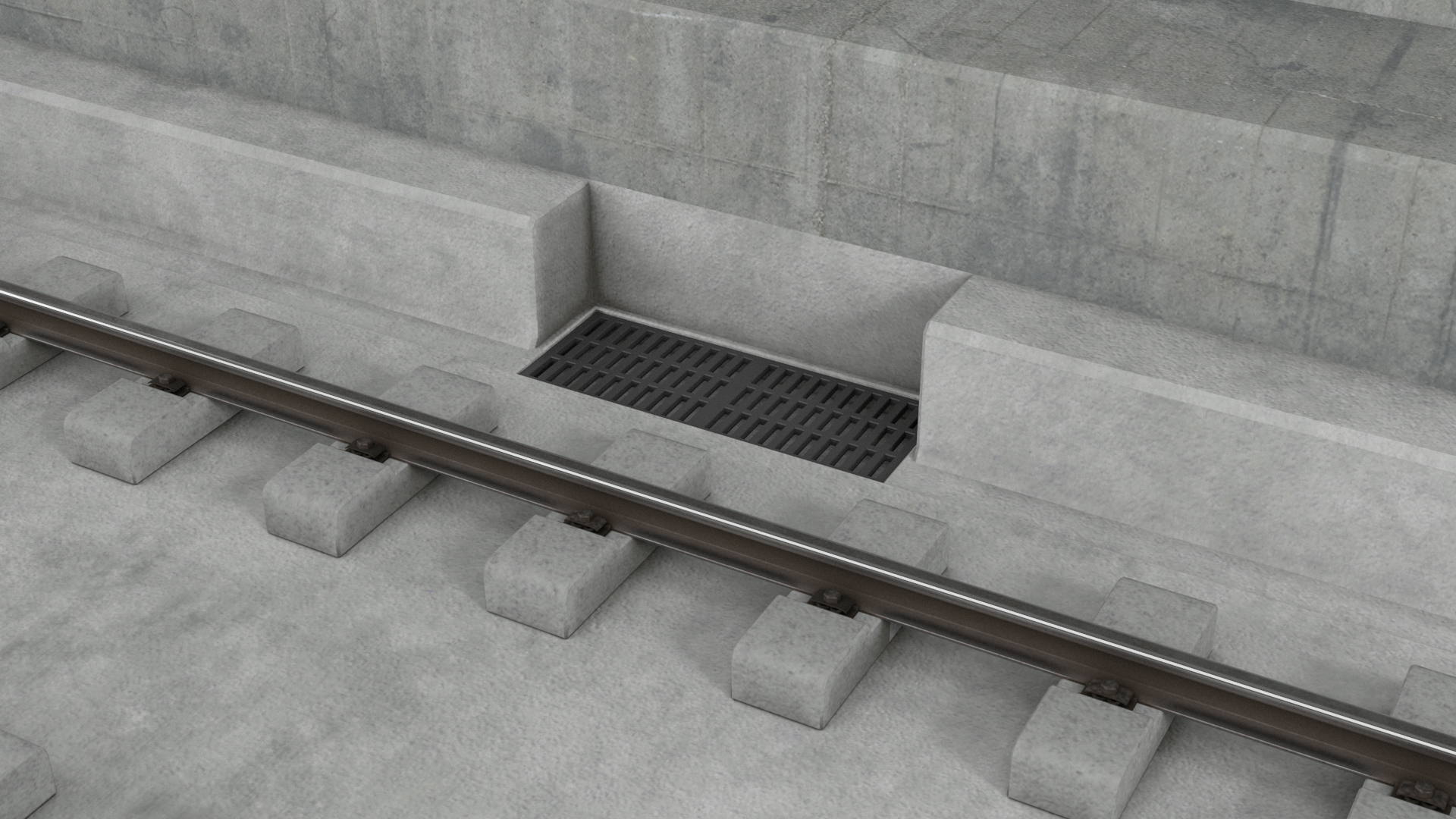 3D Railway Subway Cross Section Bend model
