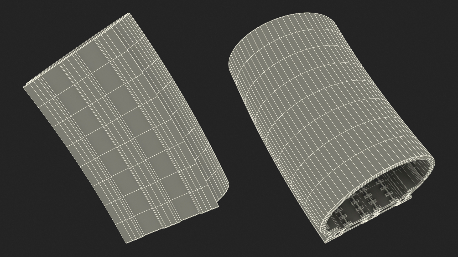 3D Railway Subway Cross Section Bend model