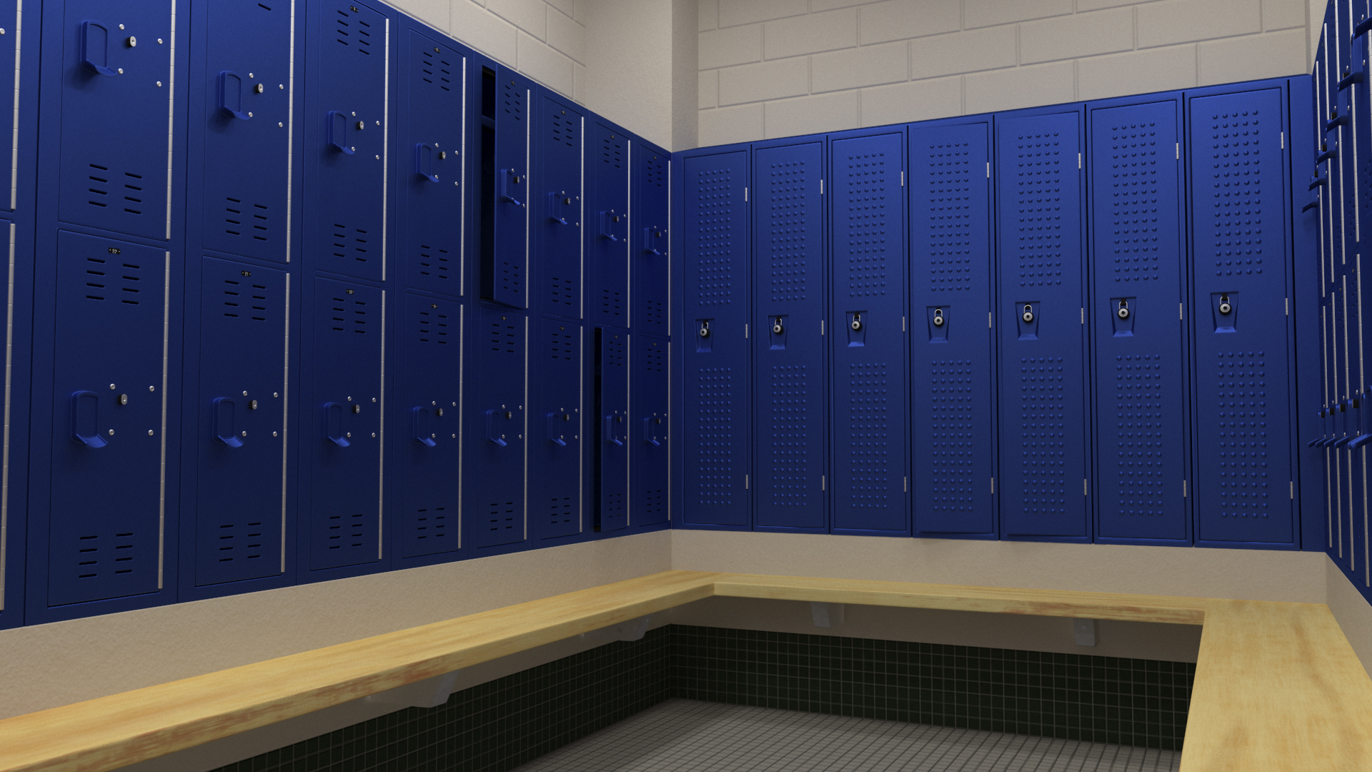 Locker Room Concept Blue 3D model