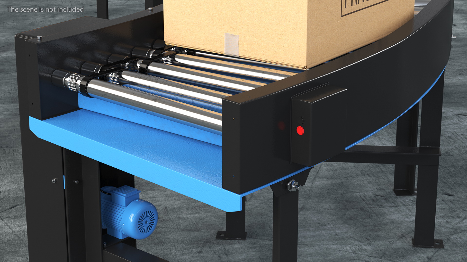 3D model Powered Bend Roller With Cardboard Boxes